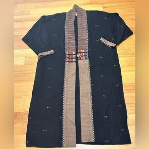 Veranda Wear 100% Cotton Vintage Handwoven Robe Duster Cardigan Medium/Large